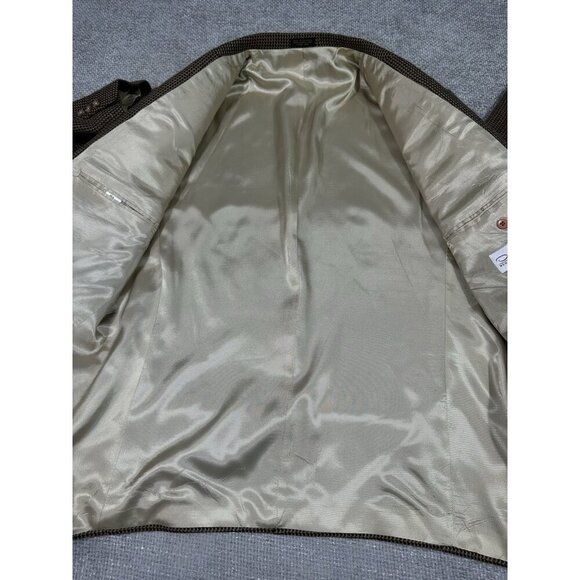 Oscar De La Renta Blazer Mens 48R‎ Brown Tan Wool Sport Coat 2 Button Academia - Picture 4 of 12